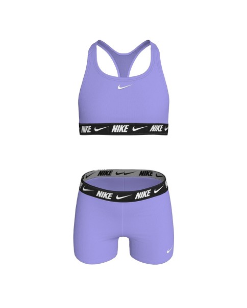 Nike Racerback Bikini & Short Set Παιδικό Μαγιό Μωβ Nike Racerback Bikini & Short Set Παιδικό Μαγιό Μωβ