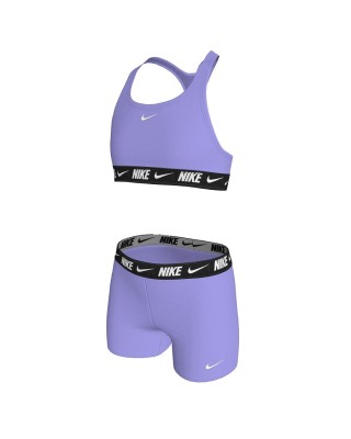 Nike Racerback Bikini & Short Set Παιδικό Μαγιό Μωβ