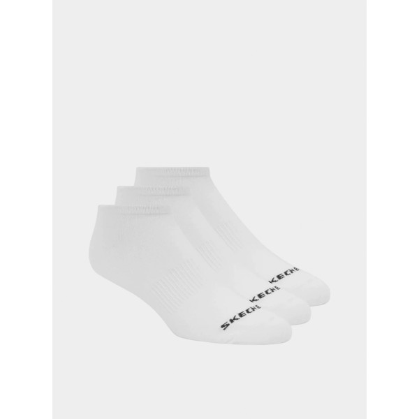 Skechers 3Pk Unisex Terry No Show Κάλτσα Λευκή