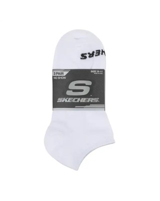 Skechers 3Pk Unisex Terry No Show Κάλτσα Λευκή