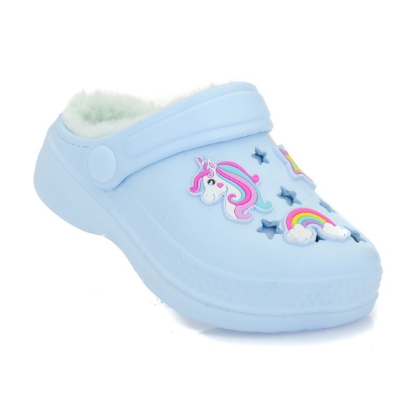 Disney Unicorn Clog With Pins Light BLue Παιδική Παντόφλα