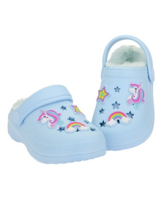 Disney Unicorn Clog With Pins Light BLue Παιδική Παντόφλα