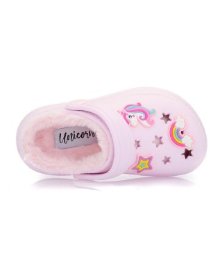 Disney Unicorn Clog With Pins Ροζ Παιδική Παντοφλα