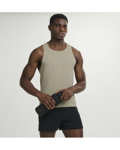 Saucony Stopwatch Singlet Ανδρικό T-Shirt Μπεζ Saucony Stopwatch Singlet Ανδρικό T-Shirt Μπεζ