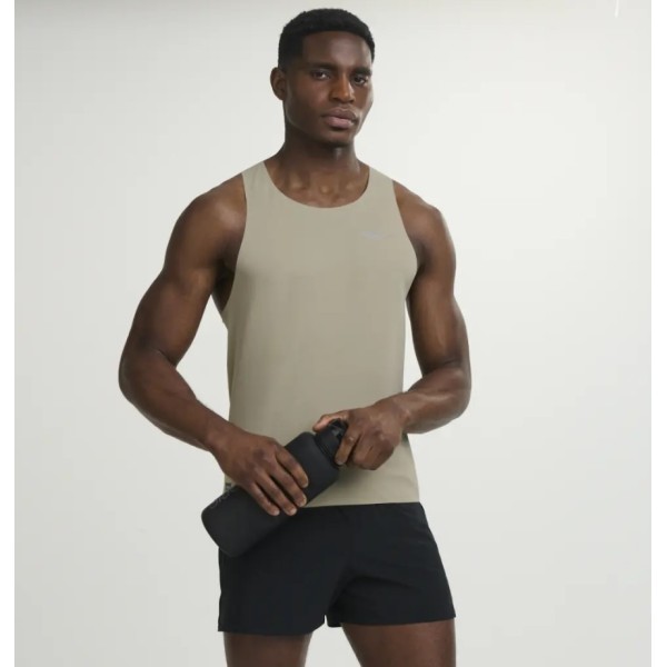 Saucony Stopwatch Singlet Ανδρικό T-Shirt Μπεζ