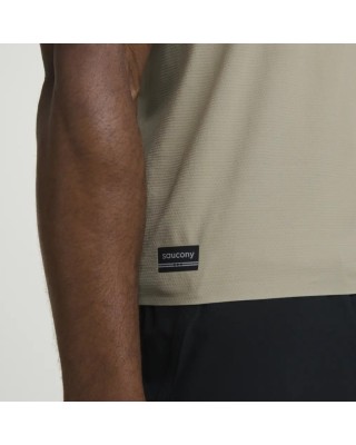Saucony Stopwatch Singlet Ανδρικό T-Shirt Μπεζ