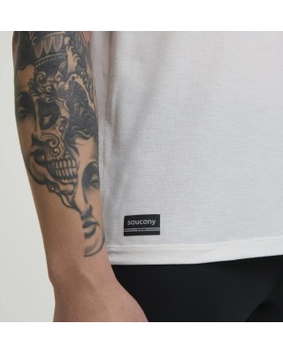 Saucony Stopwatch Ανδρικό T-Shirt Λευκό