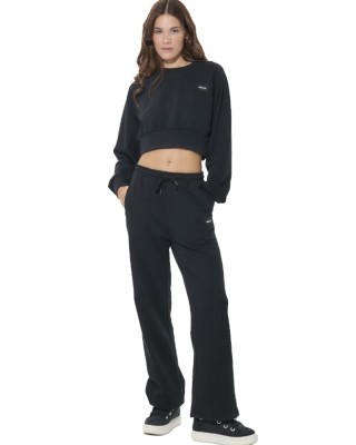 Body Action W French Terry Sweatpants Γυναικείο Παντελόνι Μαύρο Body Action W French Terry Sweatpants Γυναικείο Παντελόνι Μαύρο