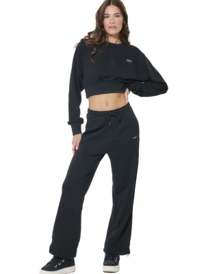 Body Action W French Terry Sweatpants Γυναικείο Παντελόνι Μαύρο Body Action W French Terry Sweatpants Γυναικείο Παντελόνι Μαύρο