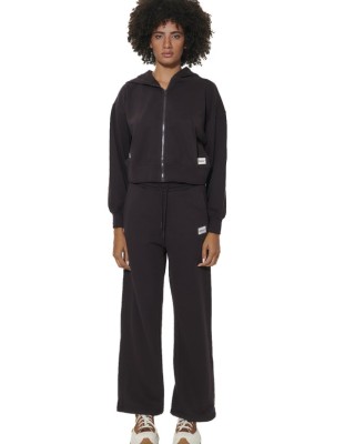 Body Action W French Terry Sweatpants Γυναικείο Παντελόνι Καφέ
