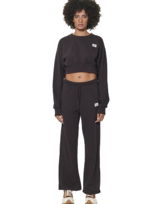 Body Action W French Terry Sweatpants Γυναικείο Παντελόνι Καφέ