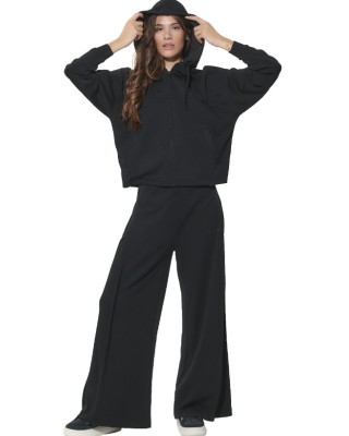 Body Action W Modal Wide-Leg Trousers Γυναικείο Παντελόνι Μαύρο Body Action W Modal Wide-Leg Trousers Γυναικείο Παντελόνι Μαύρο
