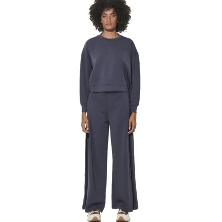Body Action W Modal Wide-Leg Trousers Γυναικείο Παντελόνι Μπλε