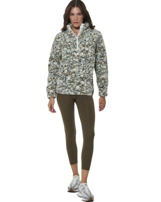 Body Action W Half-Zip Printed Sherpa Γυναικεία Μπλούζα Πολύχρωμη