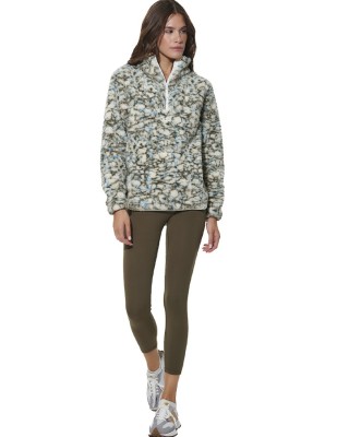 Body Action W Half-Zip Printed Sherpa Γυναικεία Μπλούζα Πολύχρωμη