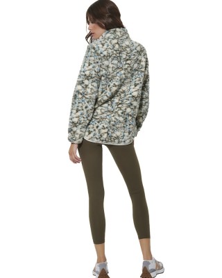 Body Action W Half-Zip Printed Sherpa Γυναικεία Μπλούζα Πολύχρωμη
