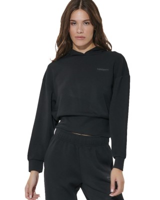 Body Action W Modal Crop Hooded Sweatshirt Γυναικεία Μπλούζα Μαύρη
