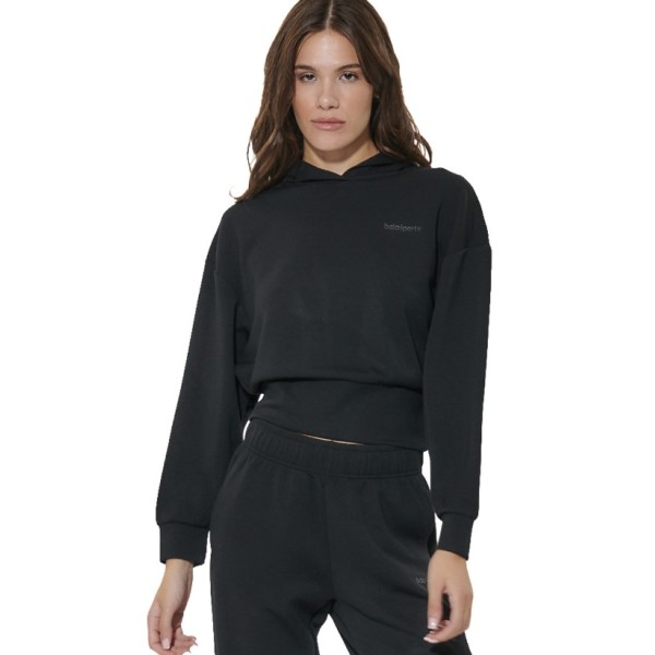 Body Action W Modal Crop Hooded Sweatshirt Γυναικεία Μπλούζα Μαύρη Body Action W Modal Crop Hooded Sweatshirt Γυναικεία Μπλούζα Μαύρη
