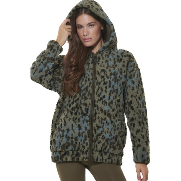 Body Action W Printed Zip-Up Sherpa Fleece Hoodie Γυναικεία Ζακέτα Πολύχρωμη Body Action W Printed Zip-Up Sherpa Fleece Hoodie Γυναικεία Ζακέτα Πολύχρωμη