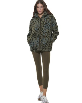Body Action W Printed Zip-Up Sherpa Fleece Hoodie Γυναικεία Ζακέτα Πολύχρωμη Body Action W Printed Zip-Up Sherpa Fleece Hoodie Γυναικεία Ζακέτα Πολύχρωμη