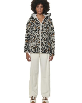 Body Action W Printed Zip-Up Sherpa Fleece Hoodie Γυναικεία Ζακέτα Πολύχρωμη