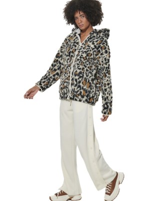 Body Action W Printed Zip-Up Sherpa Fleece Hoodie Γυναικεία Ζακέτα Πολύχρωμη