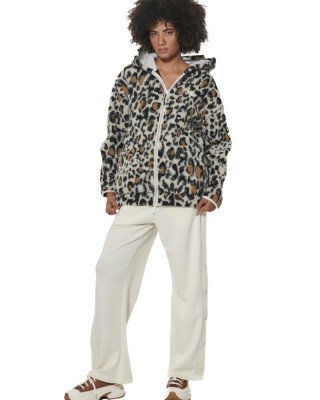 Body Action W Printed Zip-Up Sherpa Fleece Hoodie Γυναικεία Ζακέτα Πολύχρωμη