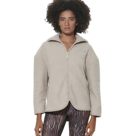 Body Action W Oversized Boucle-Fleece Full-Zip Jacket Γυναικεία Ζακέτα Μπεζ