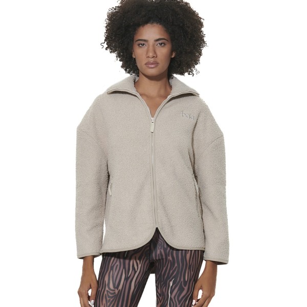 Body Action W Oversized Boucle-Fleece Full-Zip Jacket Γυναικεία Ζακέτα Μπεζ Body Action W Oversized Boucle-Fleece Full-Zip Jacket Γυναικεία Ζακέτα Μπεζ