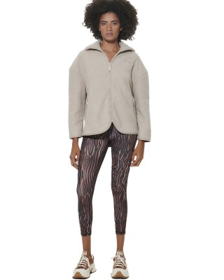Body Action W Oversized Boucle-Fleece Full-Zip Jacket Γυναικεία Ζακέτα Μπεζ Body Action W Oversized Boucle-Fleece Full-Zip Jacket Γυναικεία Ζακέτα Μπεζ