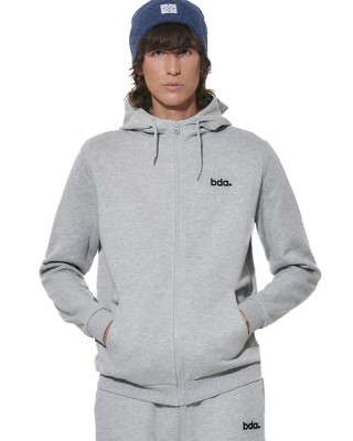 Body Action M Fleece Full Zip Hoodie Ανδρική Ζακέτα Γκρι