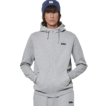 Body Action M Fleece Full Zip Hoodie Ανδρική Ζακέτα Γκρι