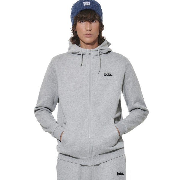 Body Action M Fleece Full Zip Hoodie Ανδρική Ζακέτα Γκρι