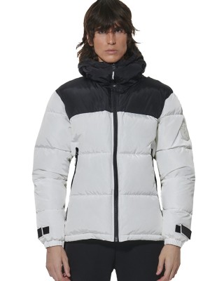 Body Action M Two-Tone Puffer Jacket Ανδρικό Μπουφάν Λευκό Body Action M Two-Tone Puffer Jacket Ανδρικό Μπουφάν Λευκό