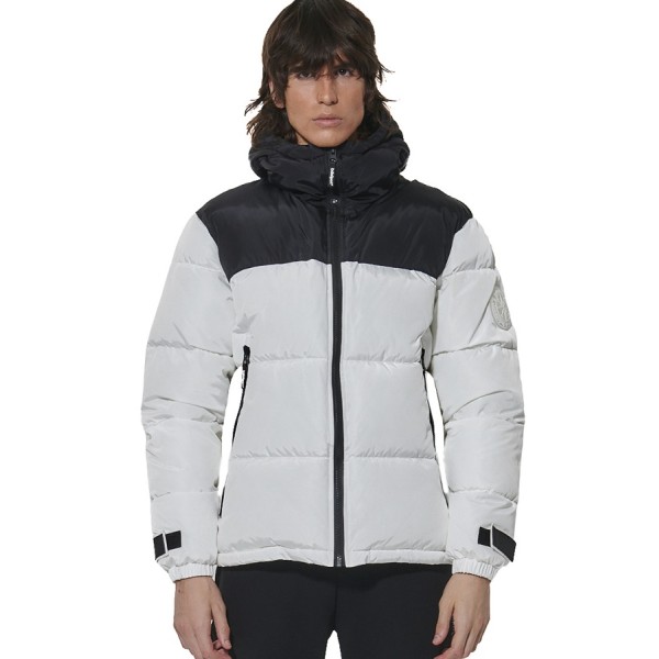 Body Action M Two-Tone Puffer Jacket Ανδρικό Μπουφάν Λευκό Body Action M Two-Tone Puffer Jacket Ανδρικό Μπουφάν Λευκό