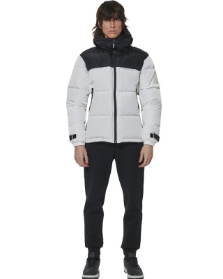 Body Action M Two-Tone Puffer Jacket Ανδρικό Μπουφάν Λευκό Body Action M Two-Tone Puffer Jacket Ανδρικό Μπουφάν Λευκό