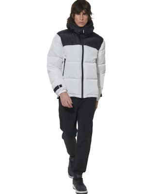 Body Action M Two-Tone Puffer Jacket Ανδρικό Μπουφάν Λευκό Body Action M Two-Tone Puffer Jacket Ανδρικό Μπουφάν Λευκό