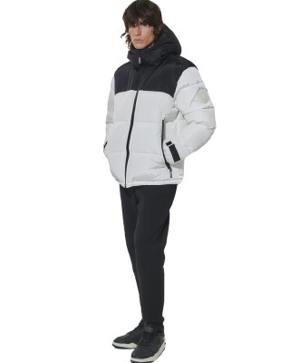 Body Action M Two-Tone Puffer Jacket Ανδρικό Μπουφάν Λευκό Body Action M Two-Tone Puffer Jacket Ανδρικό Μπουφάν Λευκό
