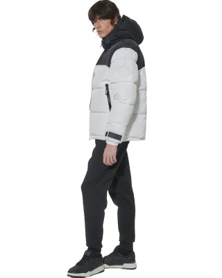 Body Action M Two-Tone Puffer Jacket Ανδρικό Μπουφάν Λευκό Body Action M Two-Tone Puffer Jacket Ανδρικό Μπουφάν Λευκό