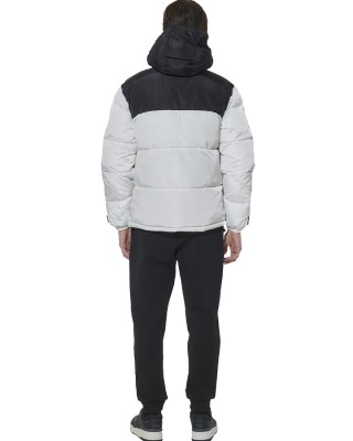 Body Action M Two-Tone Puffer Jacket Ανδρικό Μπουφάν Λευκό Body Action M Two-Tone Puffer Jacket Ανδρικό Μπουφάν Λευκό