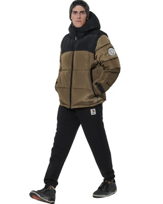 Body Action M Two-Tone Puffer Jacket Ανδρικό Μπουφάν Λαδι