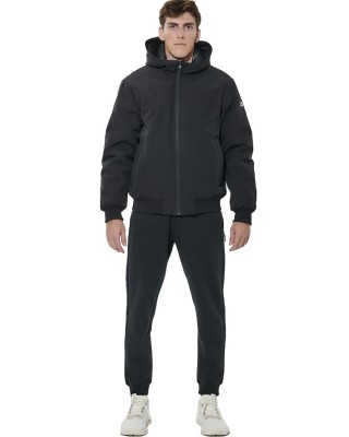 Body Action M Hooded Bomber Jacket Ανδρικό Μπουφάν Μαύρο