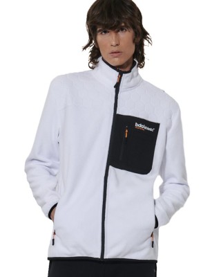 Body Action M Full-Zip Polar Fleece Jacket Ανδρική Ζακέτα Λευκή
