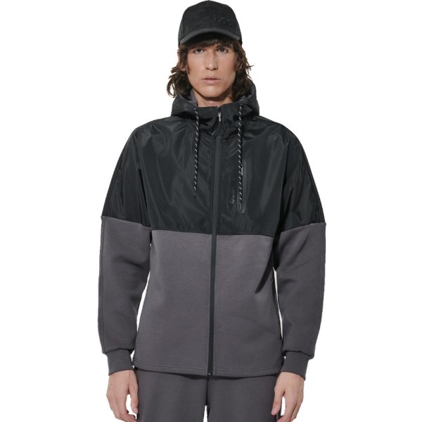 Body Action M Two-Tone Scuba Track Jacket Ανδρική Ζακέτα Γκρι