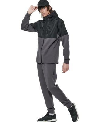 Body Action M Two-Tone Scuba Track Jacket Ανδρική Ζακέτα Γκρι