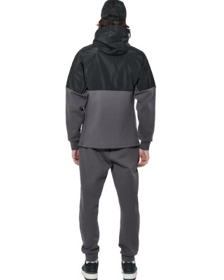 Body Action M Two-Tone Scuba Track Jacket Ανδρική Ζακέτα Γκρι
