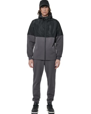 Body Action M Two-Tone Scuba Track Jacket Ανδρική Ζακέτα Γκρι