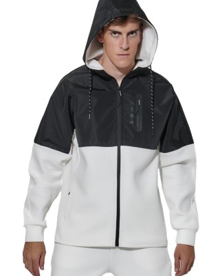 Body Action M Two-Tone Scuba Track Jacket Ανδρική Ζακέτα Λευκή Body Action M Two-Tone Scuba Track Jacket Ανδρική Ζακέτα Λευκή