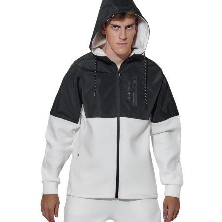 Body Action M Two-Tone Scuba Track Jacket Ανδρική Ζακέτα Λευκή