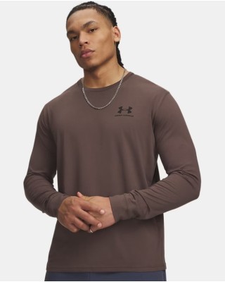 Under Armour Sportstyle Lc Long Sleeve Ανδρική Μπλούζα Καφέ